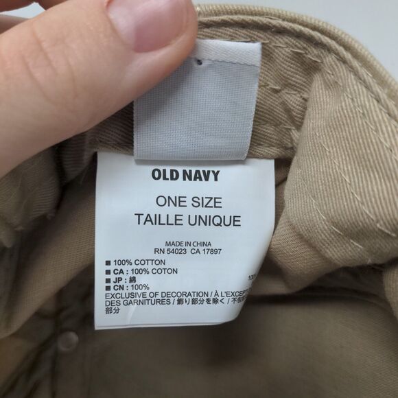 Old Navy Snapback Hat Tan One Size Adjustable Embroidered Outdoor - Picture 10 of 10